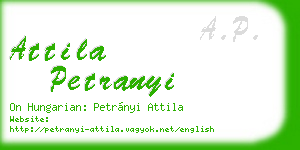 attila petranyi business card